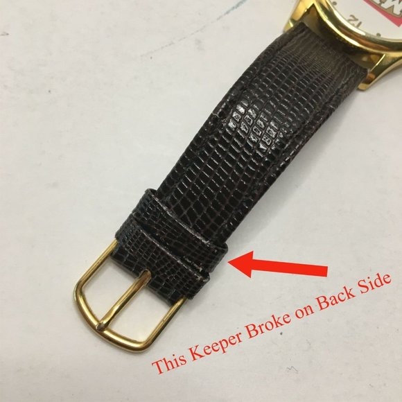 Vintage Mug Rootbeer Promotional Watch Gold Tone Leather Band - Picture 9 of 12